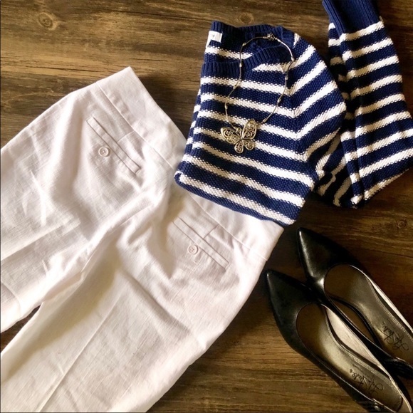 Sharagano White Cropped Career Pants size 4P - Picture 3 of 7